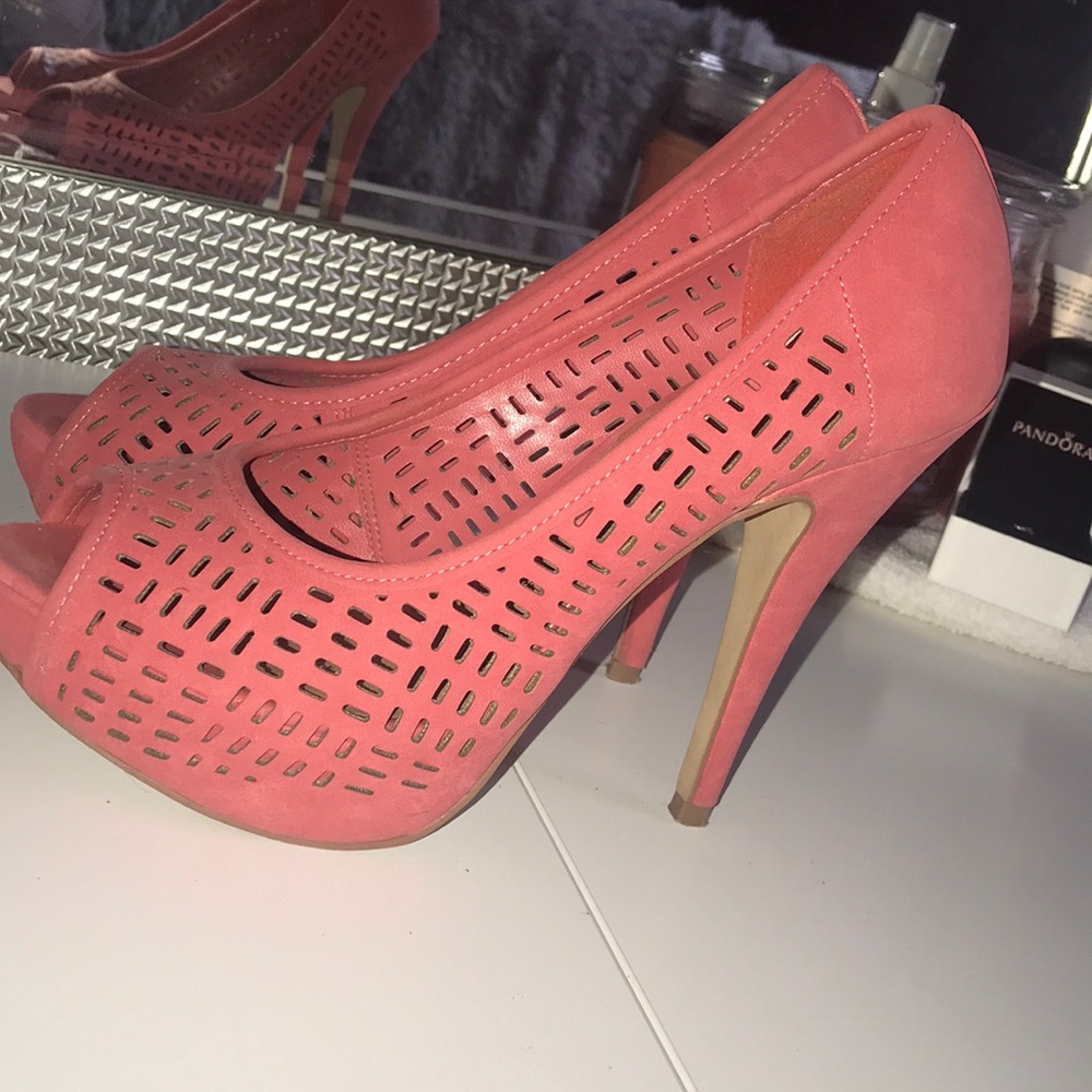 Beautiful coral high heels